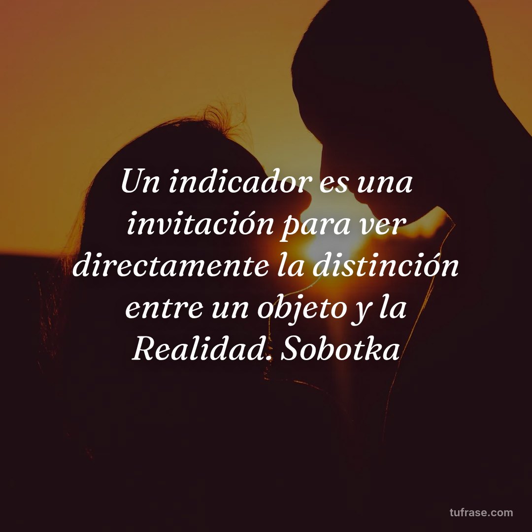 Un indicador es una invitación para ver directamente la distinción entre un objeto y la Realidad. Sobotka