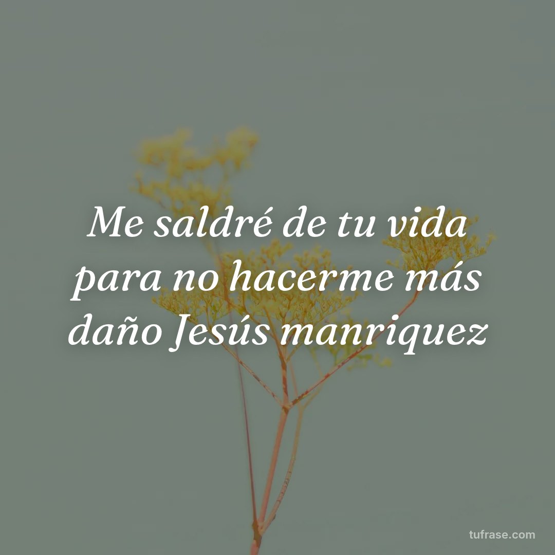 Me saldré de tu vida para no hacerme más daño Jesús manriquez