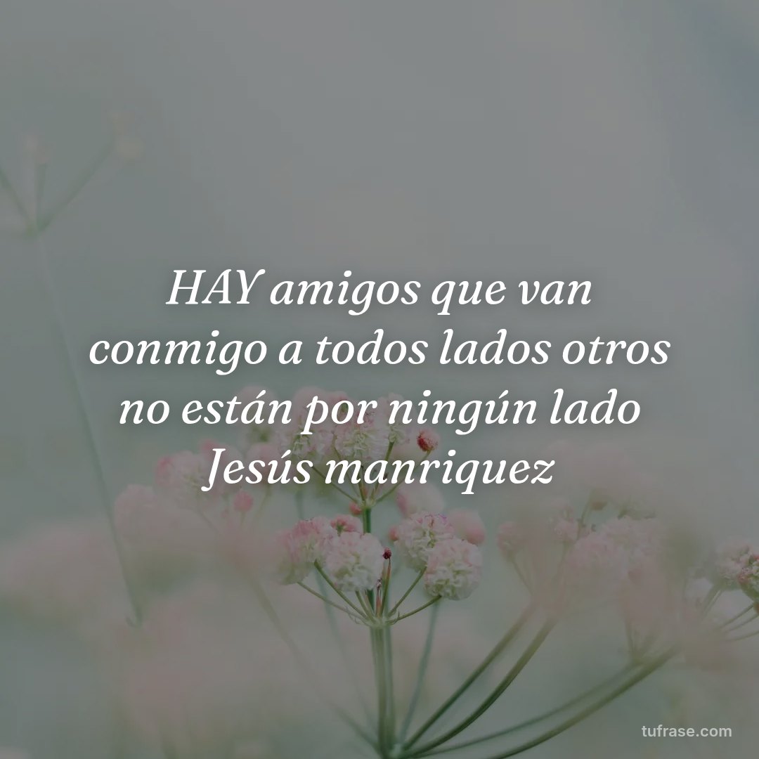 HAY amigos que van conmigo a todos lados otros no están por ningún lado Jesús manriquez