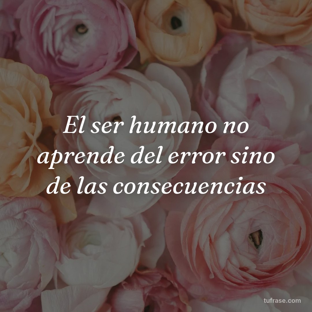 El ser humano no aprende del error sino de las consecuencias