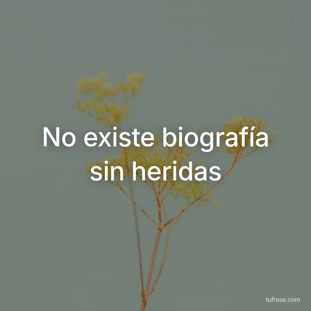 No existe biografía sin heridas