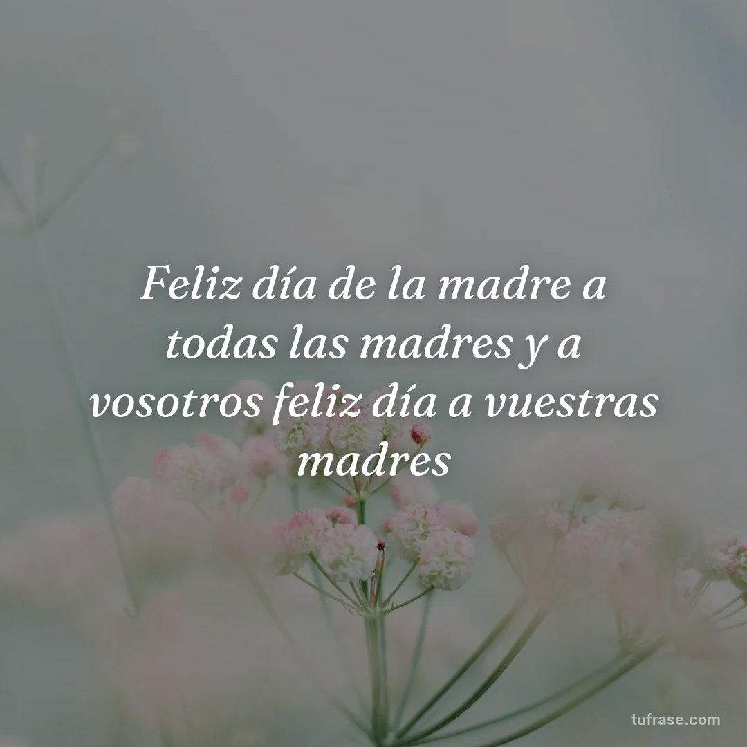 Feliz día de la madre a todas las madres y a vosotros feliz día a vuestras madres