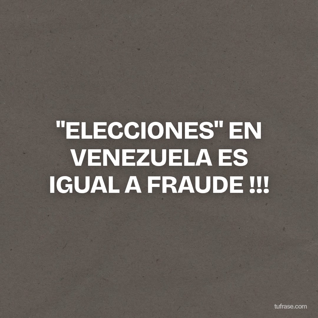 "ELECCIONES" EN VENEZUELA ES IGUAL A FRAUDE !!!
