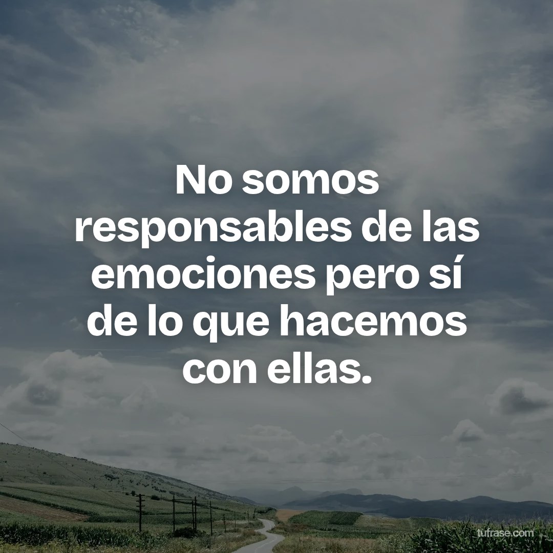 No somos responsables de las emociones pero sí de lo que hacemos con ellas.