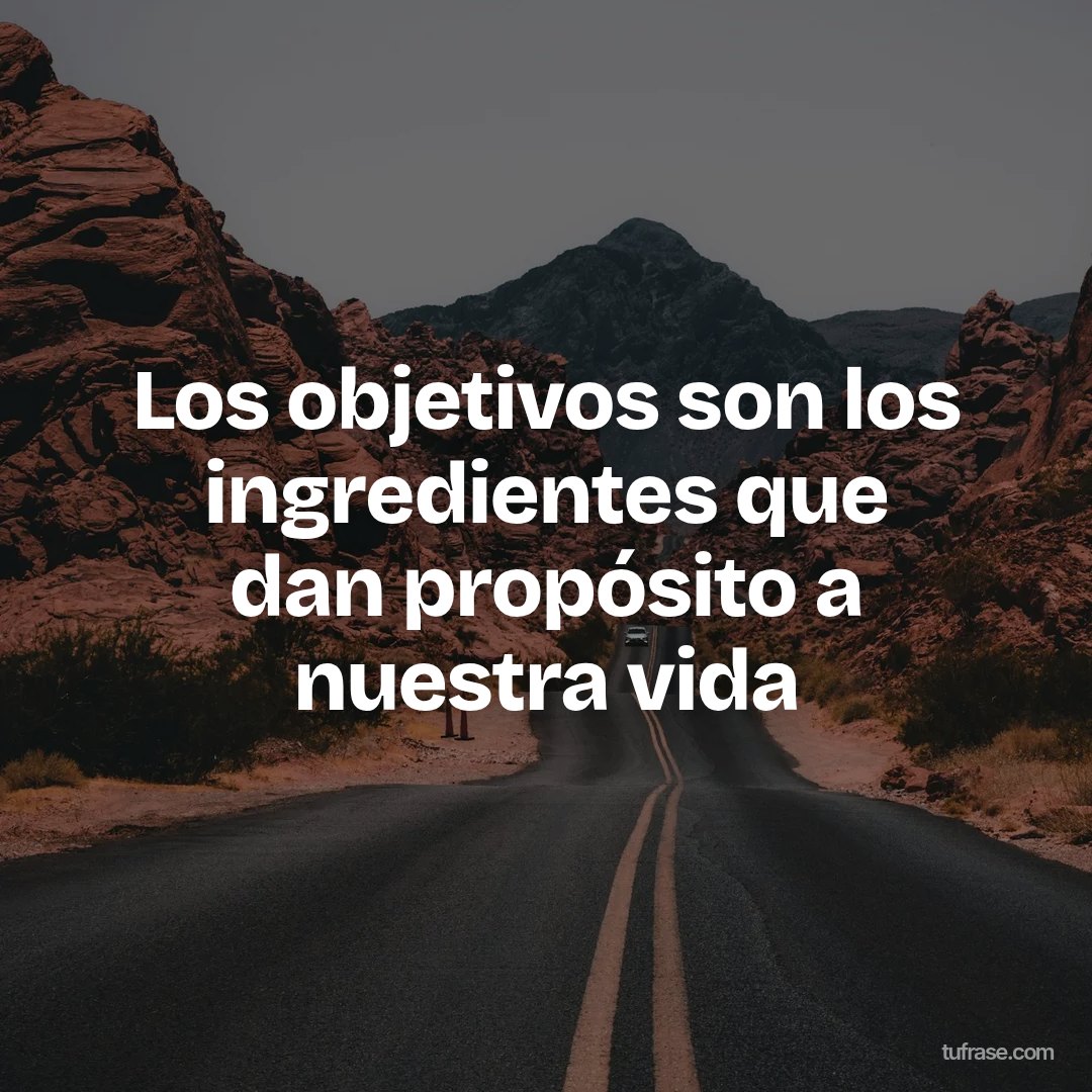 Los objetivos son los ingredientes que dan propósito a nuestra vida