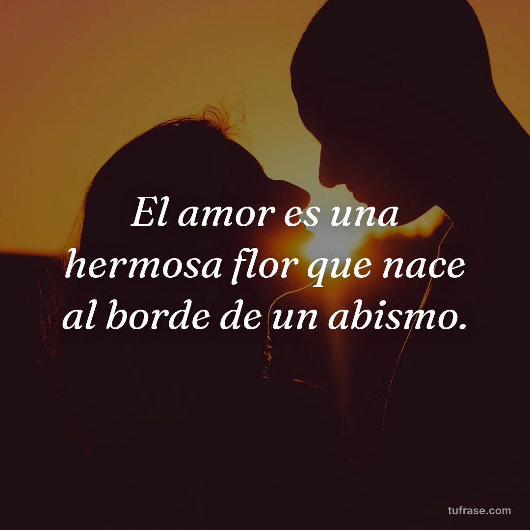 El amor es una hermosa flor que nace al borde de un abismo.