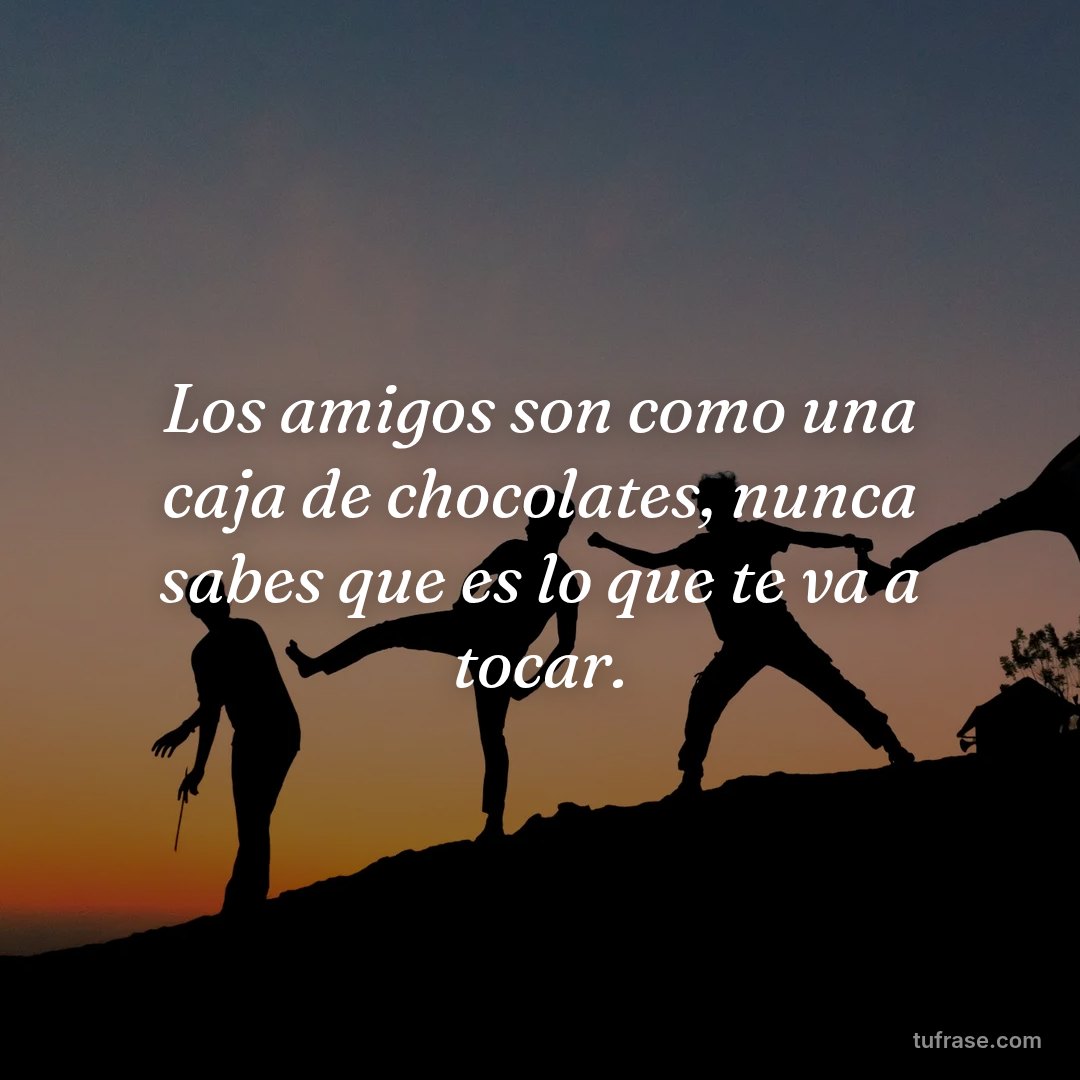 Los amigos son como una caja de chocolates, nunca sabes que es lo que te va a tocar.