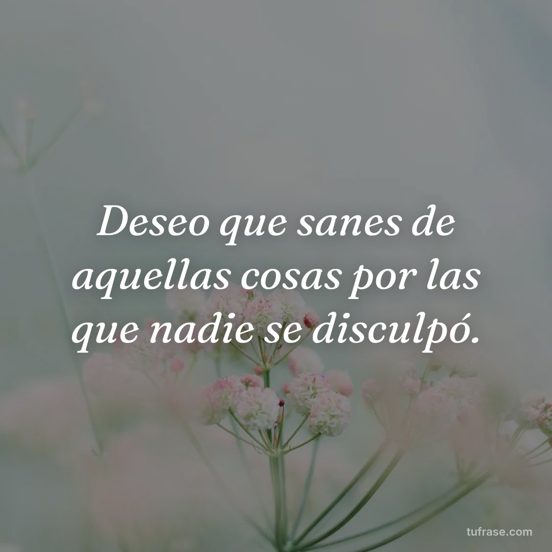 Deseo que sanes de aquellas cosas por las que nadie se disculpó.