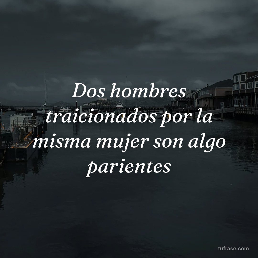 Dos hombres traicionados por la misma mujer son algo parientes