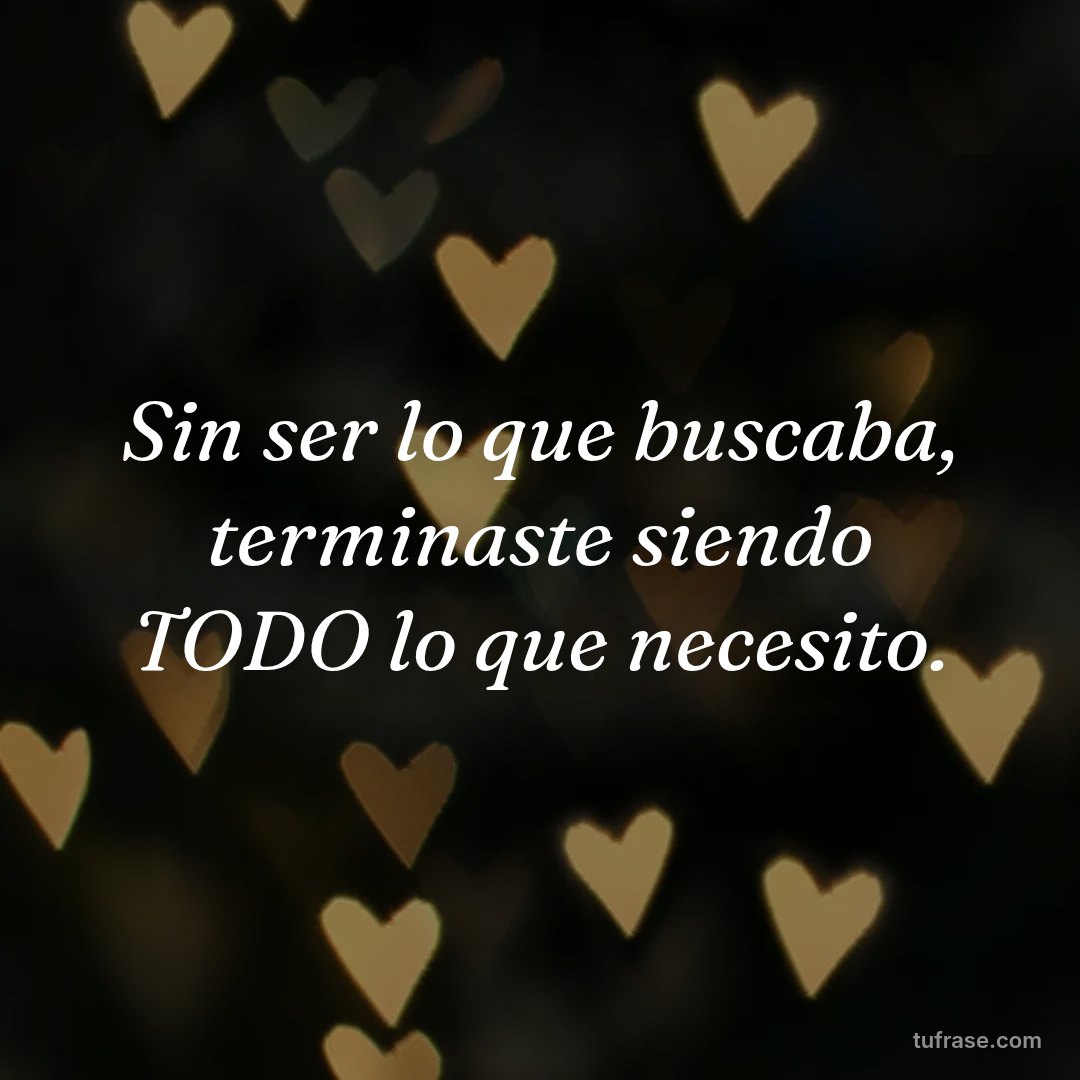 Sin ser lo que buscaba, terminaste siendo TODO lo que necesito.