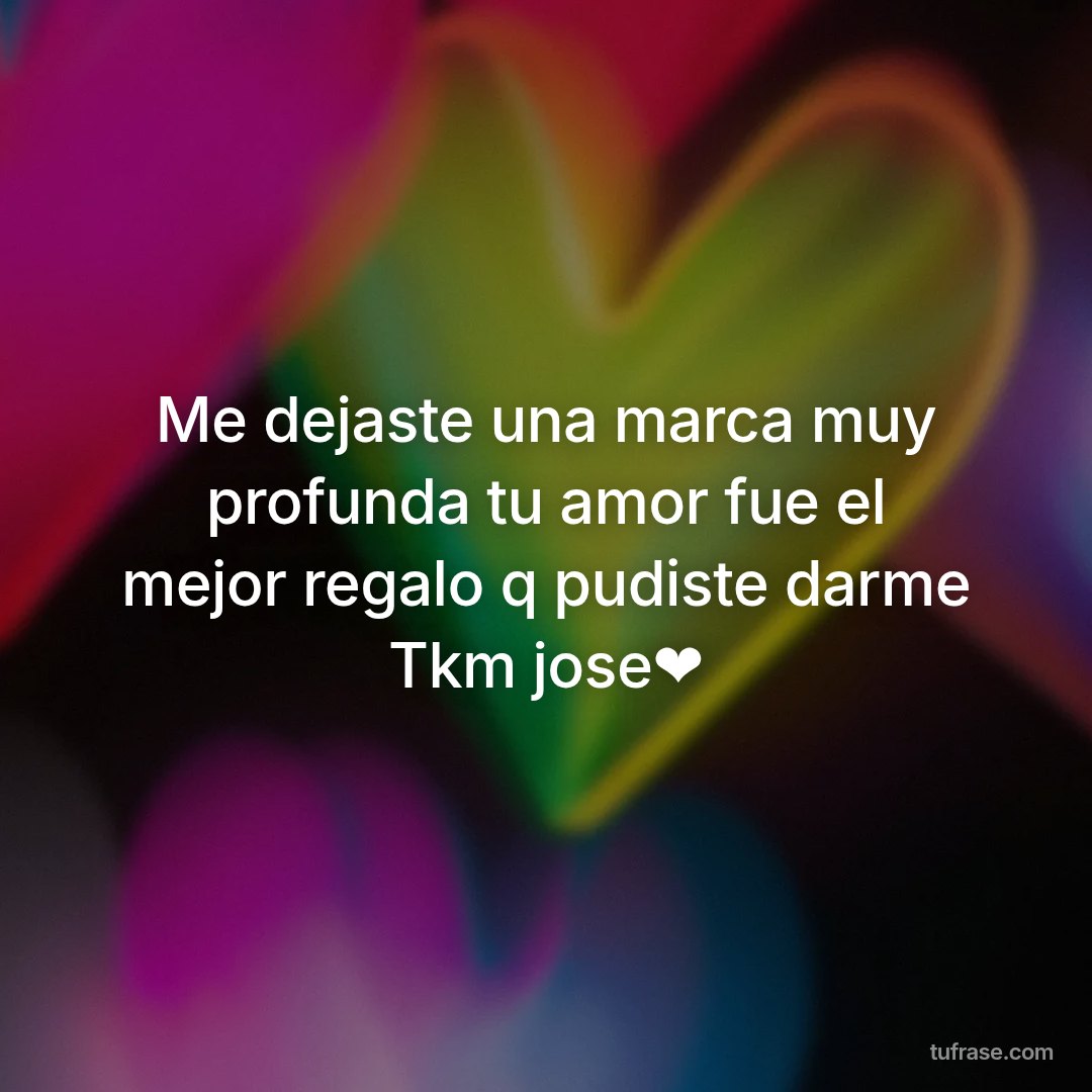 Me dejaste una marca muy profunda tu amor fue el mejor regalo q pudiste darme Tkm jose❤