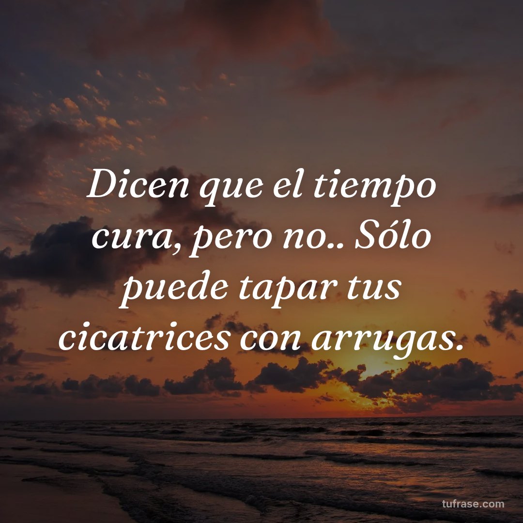 Dicen que el tiempo cura, pero no.. Sólo puede tapar tus cicatrices con arrugas.