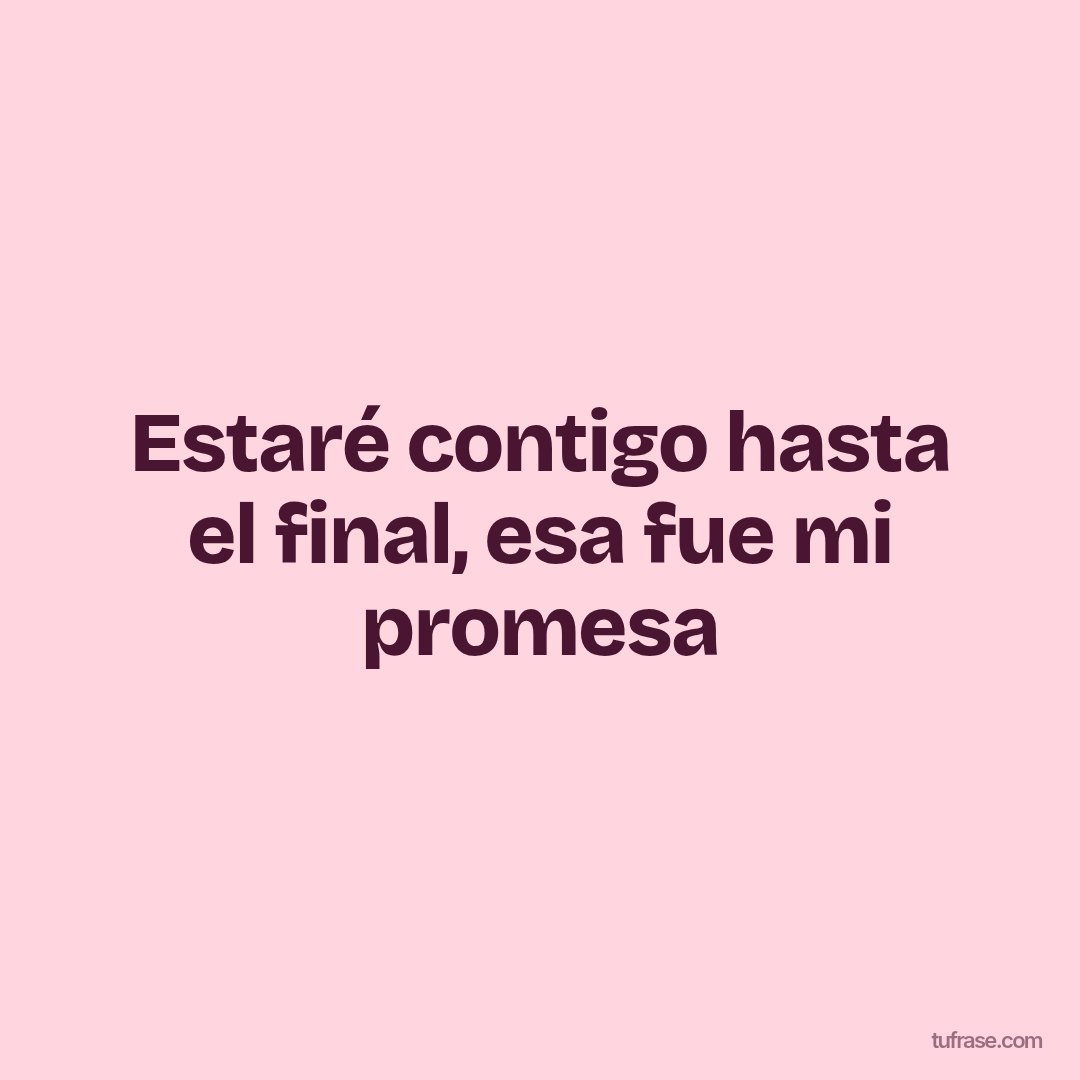Estaré contigo hasta el final, esa fue mi promesa