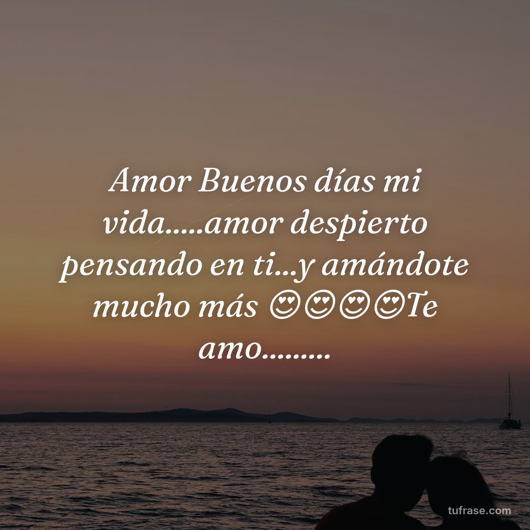 Amor Buenos días mi vida.....amor despierto pensando en ti...y amándote mucho más 😍😍😍😍Te amo.........