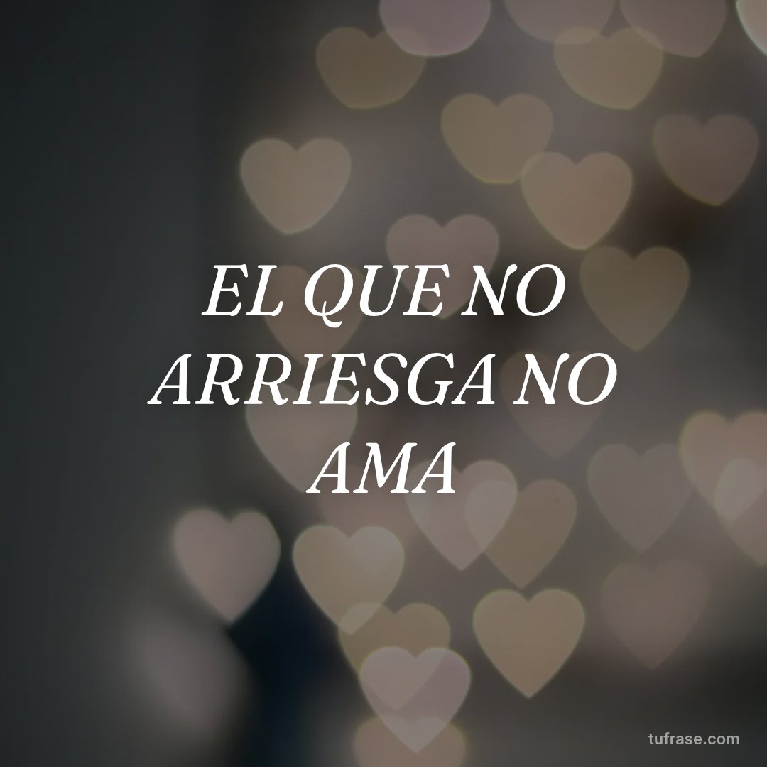 EL QUE NO ARRIESGA NO AMA
