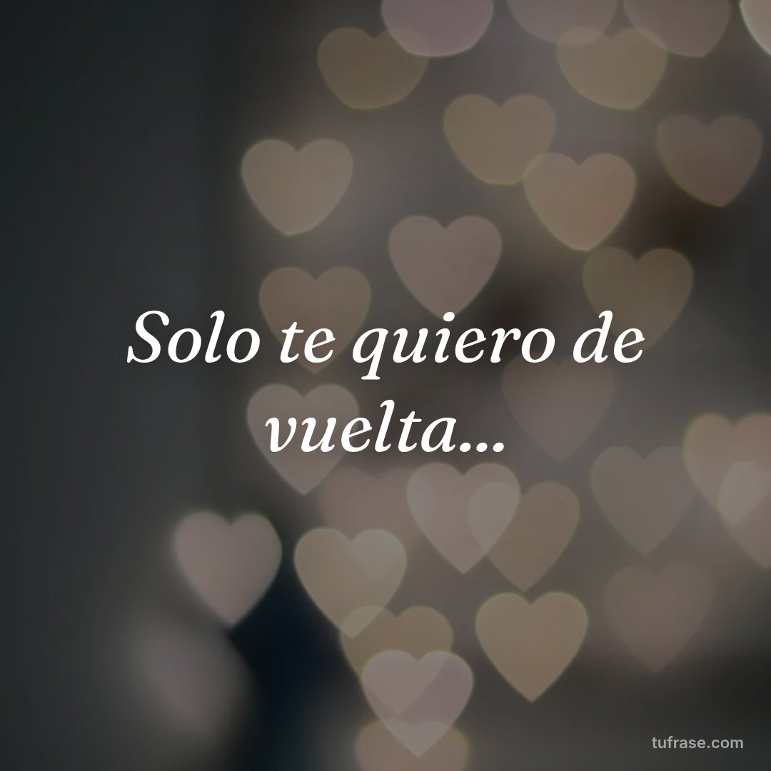Solo te quiero de vuelta...