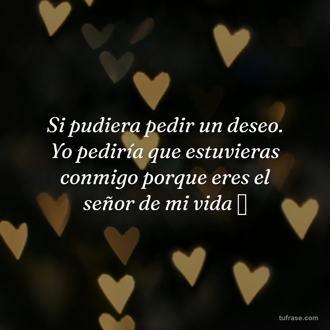 Si pudiera pedir un deseo. Yo pediría que estuvieras conmigo porque eres el señor de mi vida 🧡