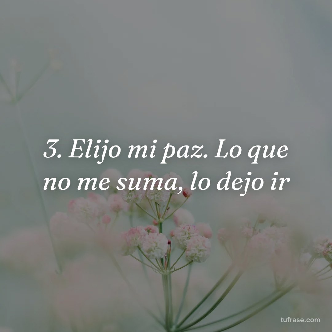 3. Elijo mi paz. Lo que no me suma, lo dejo ir