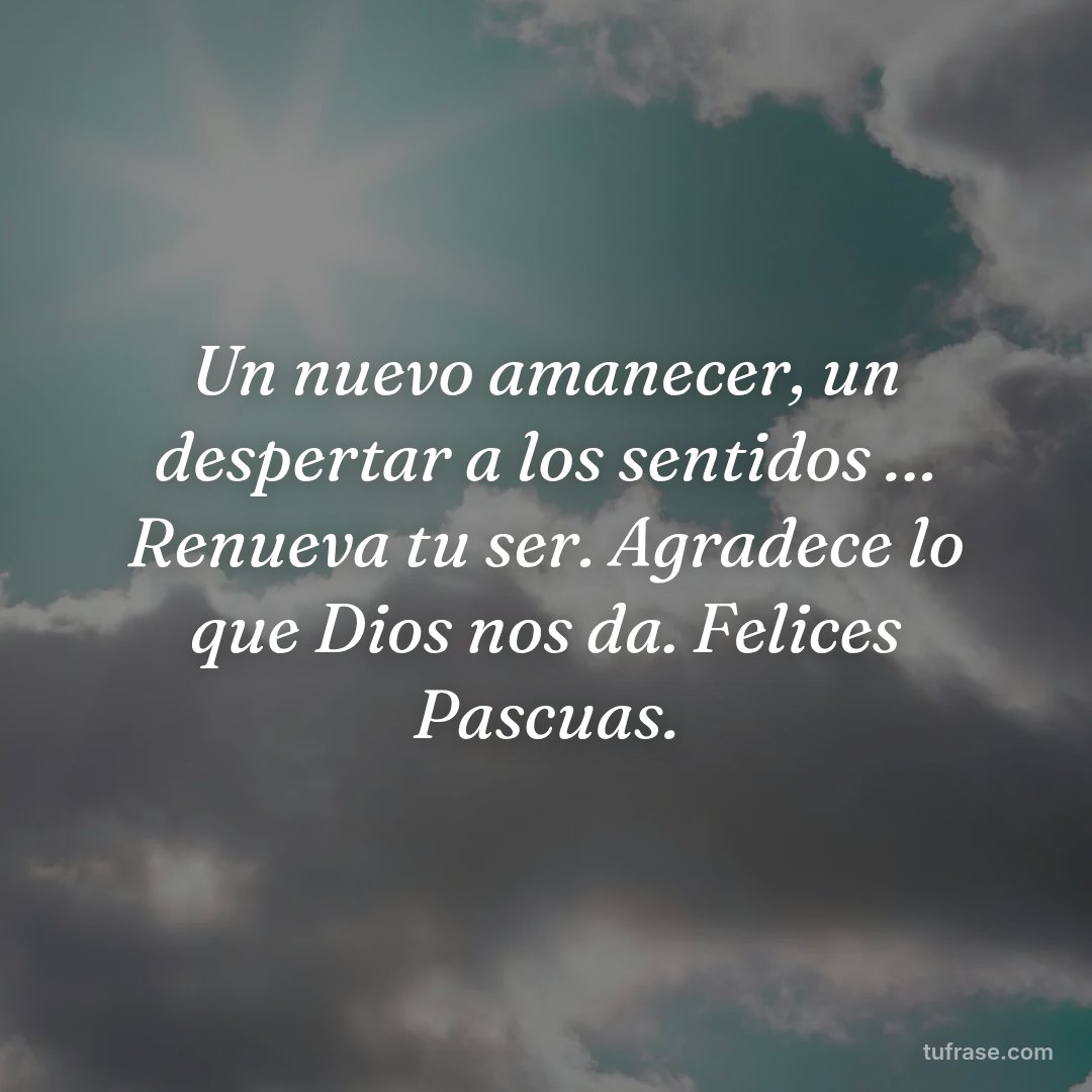Un nuevo amanecer, un despertar a los sentidos … Renueva tu ser. Agradece lo que Dios nos da. Felices Pascuas.