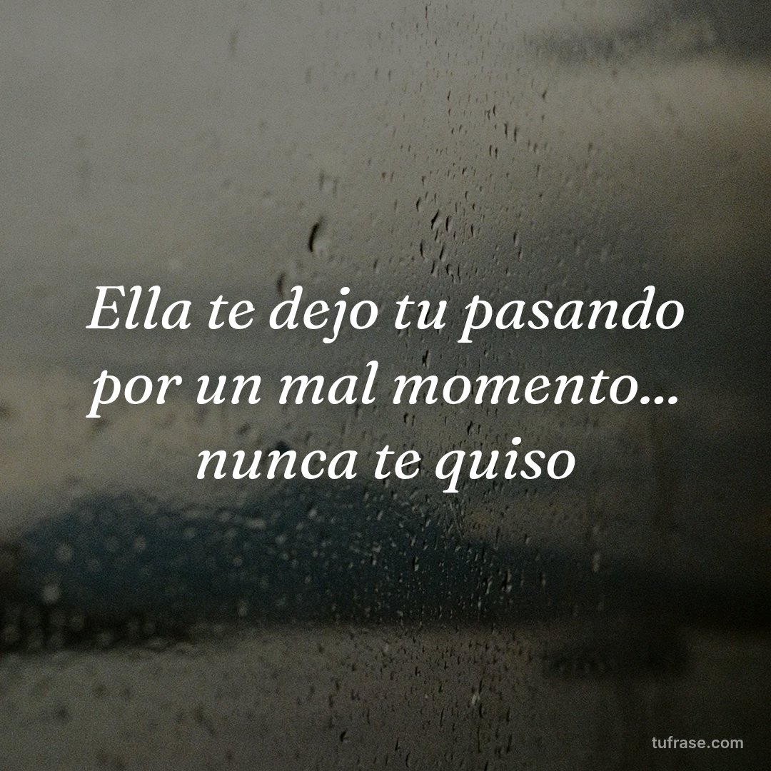 Ella te dejo tu pasando por un mal momento... nunca te quiso