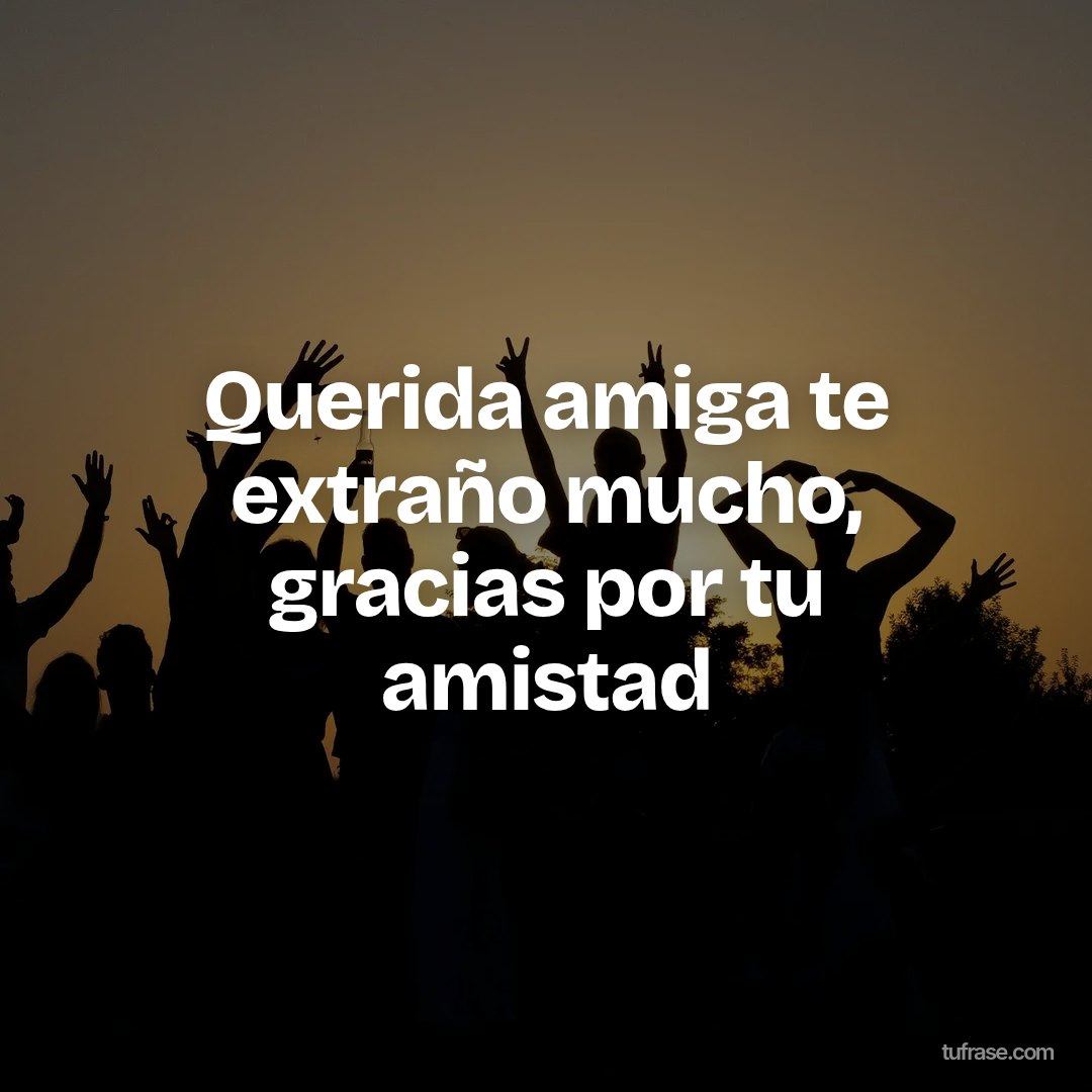 Querida amiga te extraño mucho, gracias por tu amistad