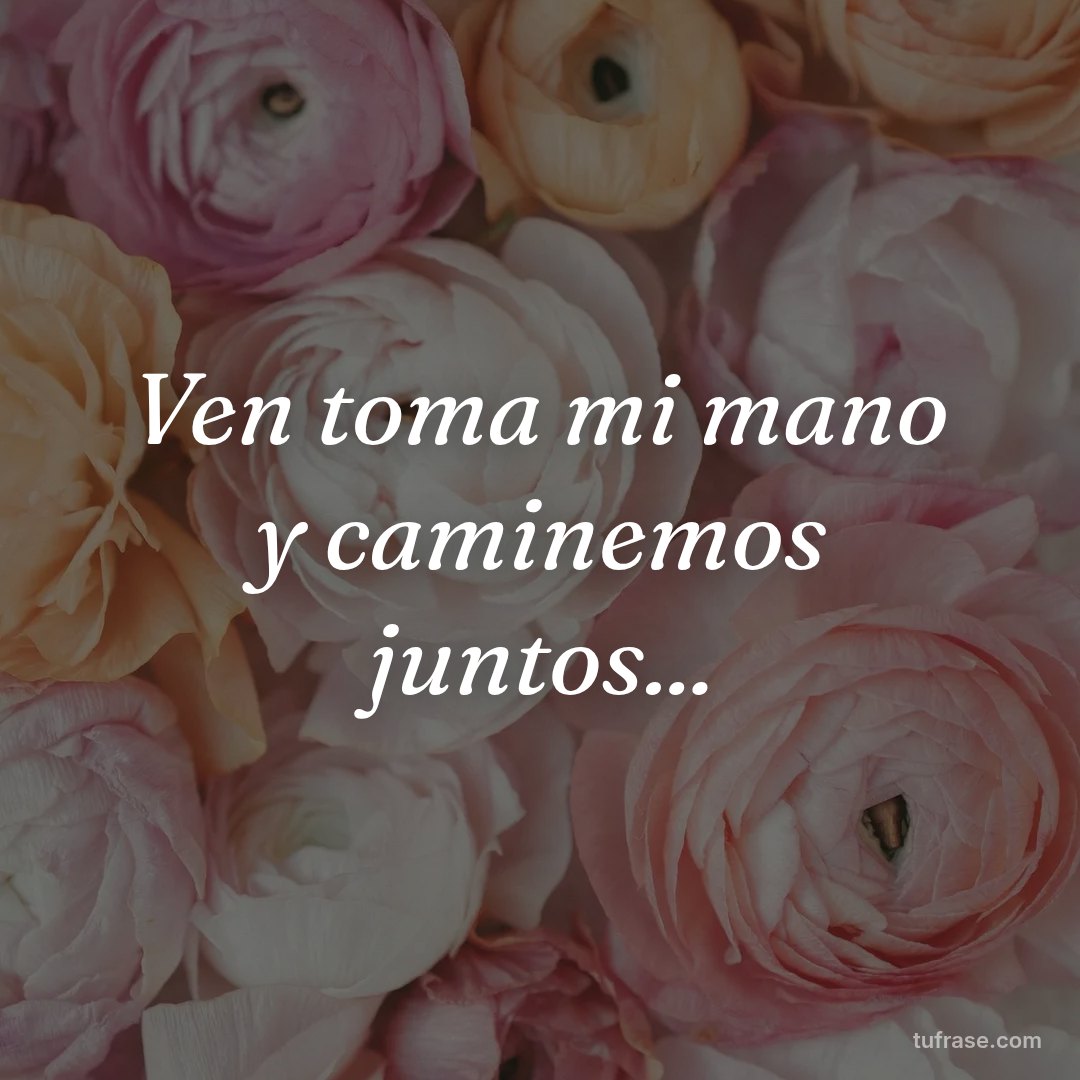 Ven toma mi mano y caminemos juntos...