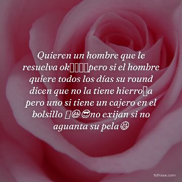 Quieren un hombre que le resuelva ok🫱🏻🫲🏻pero si el hombre quiere todos los días su round dicen que no la tiene hierro🤔a pero uno si tiene un cajero en el bolsillo 🤔😆😎no exijan si no aguanta su pela😆