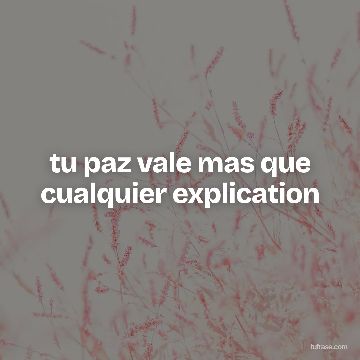 tu paz vale mas que cualquier explication