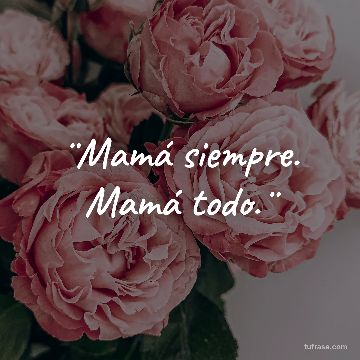 ¨Mamá siempre. Mamá todo.¨