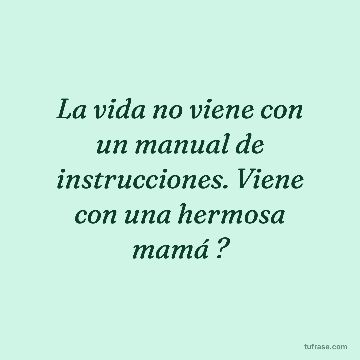 La vida no viene con un manual de instrucciones. Viene con una hermosa mamá ?