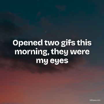 Opened two gifs this morning, they were my eyes