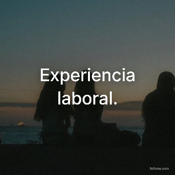 Experiencia laboral.