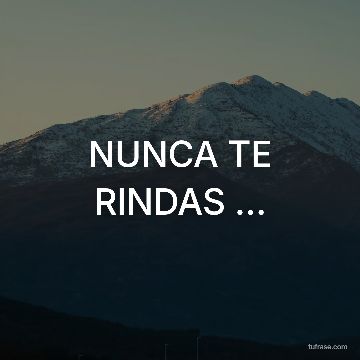 NUNCA TE RINDAS ...