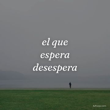 el que
espera
desespera