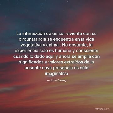 La interacción de un ser viviente con su circunstancia se encuentra en la vida vegetativa y animal. No obstante, la experiencia sólo es humana y consciente cuando lo dado aqui y ahora se amplía con significados y valores extraídos de lo ausente cuya presencia es sólo imaginativa