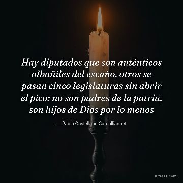 Hay diputados que son auténticos albañiles del escaño, otros se pasan cinco legislaturas sin abrir el pico: no son padres de la patria, son hijos de Dios por lo menos