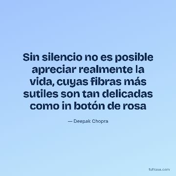 Sin silencio no es posible apreciar realmente la vida, cuyas fibras más sutiles son tan delicadas como in botón de rosa