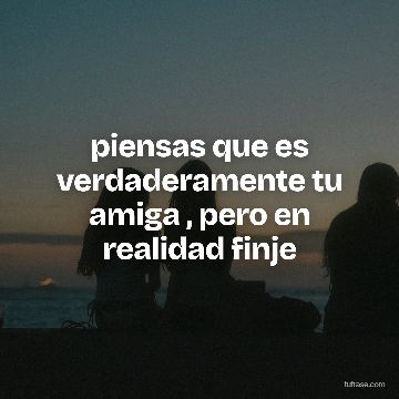 piensas que es verdaderamente tu amiga , pero en realidad finje