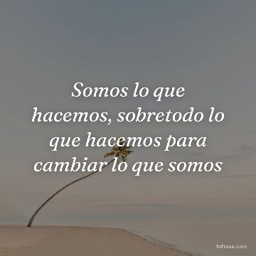 Somos lo que hacemos, sobretodo lo que hacemos para cambiar lo que somos