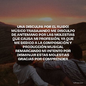 UNA DISCULPA POR EL RUIDO! MÚSICO TRABAJANDO ME DISCULPO DE ANTEMANO POR LAS MOLESTIAS QUE CAUSA MI PROFESIÓN, YA QUE ME DEDICO A LA COMPOSICIÓN Y PRODUCCIÓN MUSICAL REMARCANDO MI INTENTO POR DISMINUIR ESTAS MOLESTIAS GRACIAS POR COMPRENDER