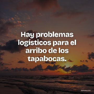 Hay problemas logísticos para el arribo de los tapabocas.