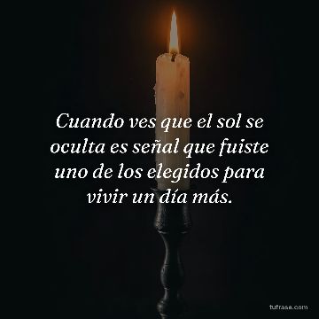 Cuando ves que el sol se oculta es señal que fuiste uno de los elegidos para vivir un día más.