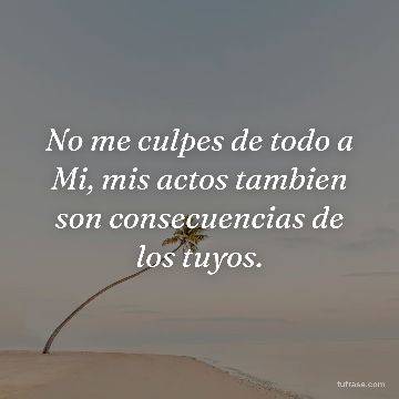 No me culpes de todo a Mi, mis actos tambien son consecuencias de los tuyos.