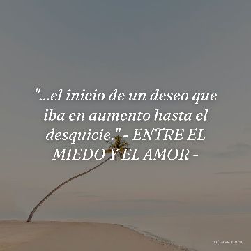 "...el inicio de un deseo que iba en aumento hasta el desquicie." - ENTRE EL MIEDO Y EL AMOR -