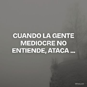 CUANDO LA GENTE MEDIOCRE NO ENTIENDE, ATACA ...