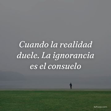 Cuando la realidad duele. La ignorancia es el consuelo