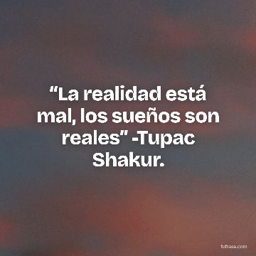 “La realidad está mal, los sueños son reales” -Tupac Shakur.
