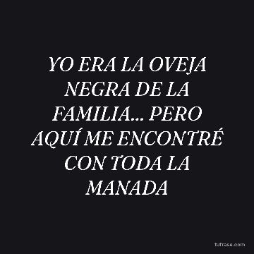 YO ERA LA OVEJA NEGRA DE LA FAMILIA... PERO AQUÍ ME ENCONTRÉ CON TODA LA MANADA