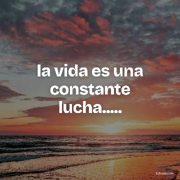 la vida es una constante lucha.....