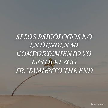 SI LOS PSICÓLOGOS NO ENTIENDEN MI COMPORTAMIENTO YO LES OFREZCO TRATAMIENTO THE END